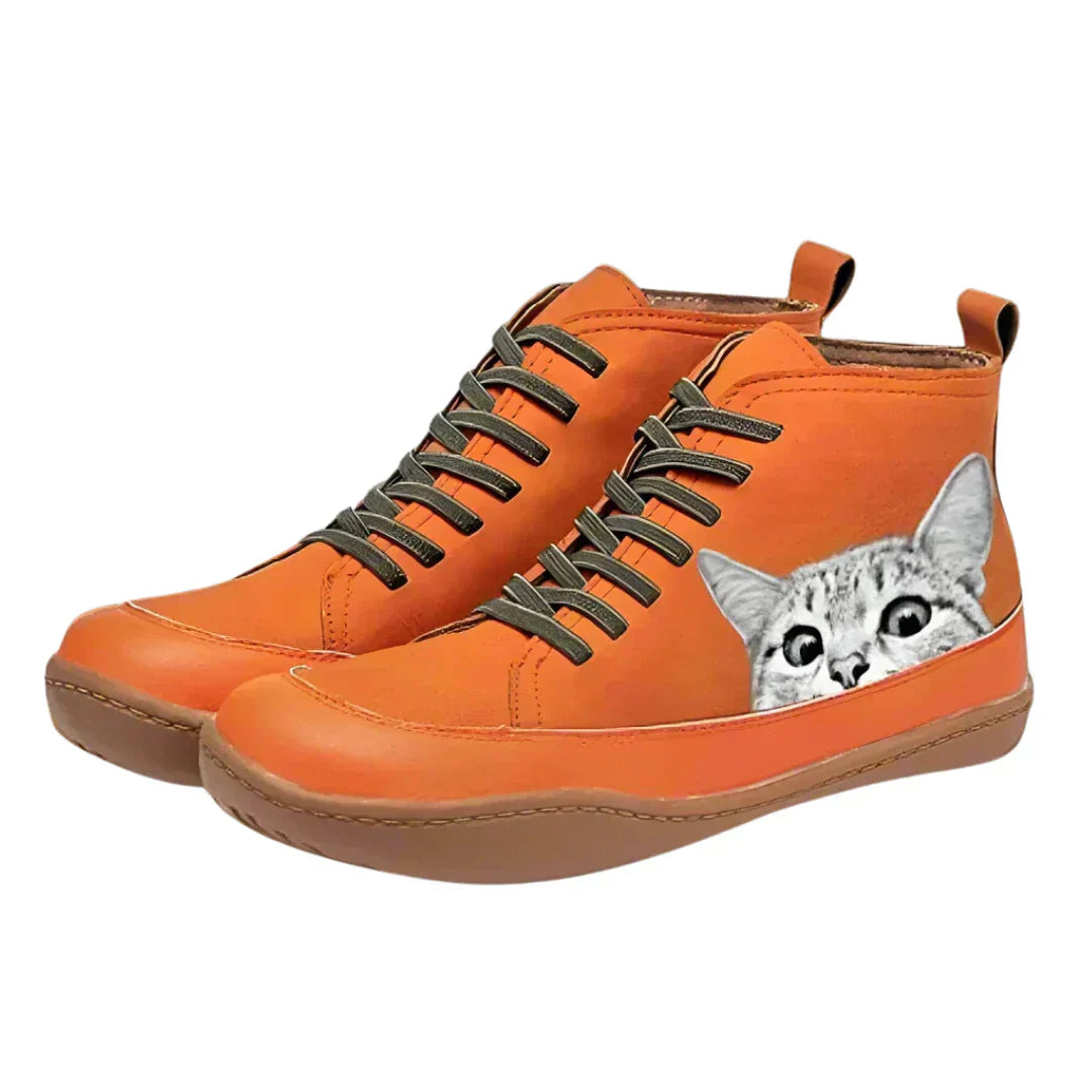 Clara | Leather Ankle Boots for Cat Lovers