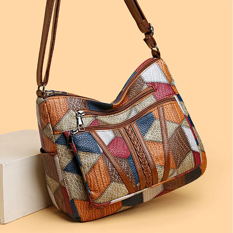 Elin™ Vintage Patchwork Shoulder Bag