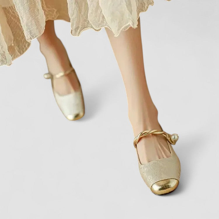 Sabella™ – Elegant Flats with Pearl Detail